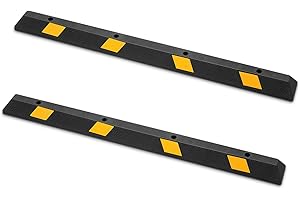 VEVOR Parking Stopper, 72 Inch 2 Pcs Heavy Duty Parking Aid for Garage, Rubber Curb Garage Floor Stopper with Reflective Stri