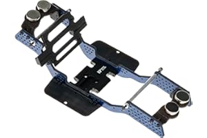 RampCrab Carbon Fiber Chassis Kit for SCX24, 7° Angled Skid, LCG Chassis Kit for Axial SCX24 C10, JLU, Bronco, Deadbolt, Blue
