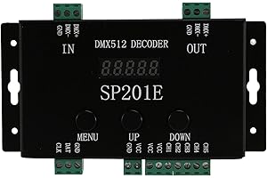 Fuuroottly SP201E DMX512 WS2812B WS2811 to SPI Controller Decoder,Support Multiple ICS