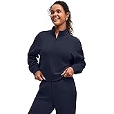 G4Free Smoofit Modal Soft Women's Half-Zip Pullover Mock Neck Long Sleeve Sweatshirts with Side Slits