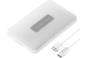 SETMSPACE Hard Drive Enclosure 2.5, HDD SSD Enclosure Tool-Free, Enclosure USB A 7-9.5mm, External Hard Drive Enclosure Safe Fast 5Gbps UASP, 2.5 Enclosure Max 6TB with 1.6ft Cable (White)