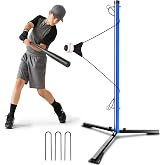 PLAYAPUT Upgrade Youth Baseball Swing Trainer with Auto-Reset | Adjustable Ball Height Hitting Trainer with Real Ball&amp;Metal Base,Softball Swing Trainer Solo Practice Improve Accuracy&amp;Power