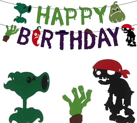 Tge V Plants Vs Zombies Birthday Party Banner For Various Of Pvz