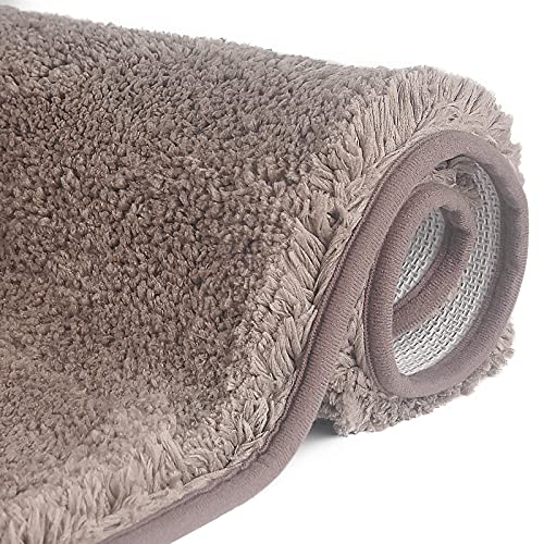 FCSDETAIL rutschfeste, Hochflor Badteppiche 80X150 cm, Maschinenwaschbare Badematte, Badvorleger mit Wasserabsorbierenden, Weichen Mikrofasern für Bad