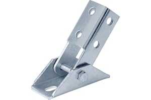 heneng 2 Pcs Adjustable Brace Fitting for 1-5/8" Strut Channel, Strut Hinged Base Bracket, 3/16" Thick