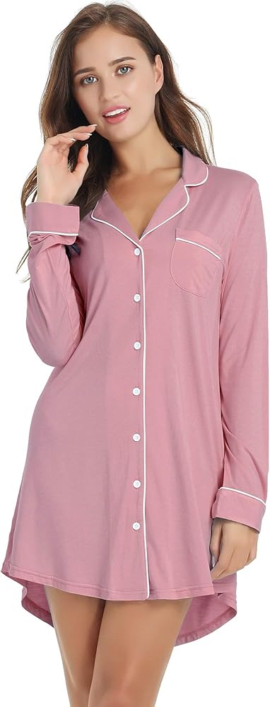 button down sleep gown