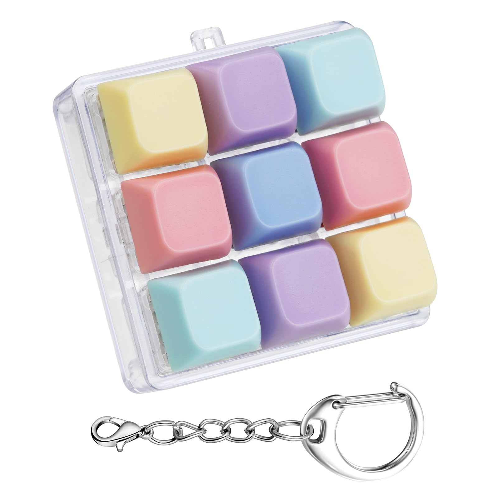 1PCS Keyboard Fidget Toy, Mini Colorful Fidget Keyboard, Portable Removable Fidget Keychain, Ideal for Stress Relief, Finger Exercise, Anxiety Decompression, for Home, Office and School Use