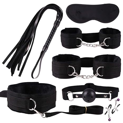 Sextoysets für Paare 7 Stück SM Sexspielzeuge Set, Plugs Anal Vibrator Handschellen Maske Vibrationsnippelklemmen
