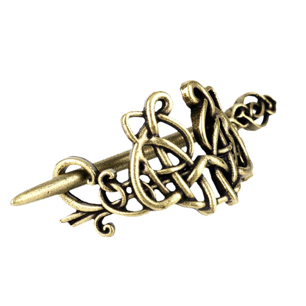 minkissy Retro Viking Hair Clips Antique Bronze Hairpins Viking Hair Accessories Irish Style Hair Slide Clip Stick for Women Girls Style 8