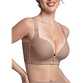 FallSweet Wireless Add 2 Cups Padded Plunge Bras Back Smoothing Push Up Brasieres