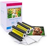 Compatible Canon Selphy CP1500 Ink and Paper KP-108IN KP108 3 Color Ink Cartridges and 108 Sheets 4 x 6 inch Paper Glossy for