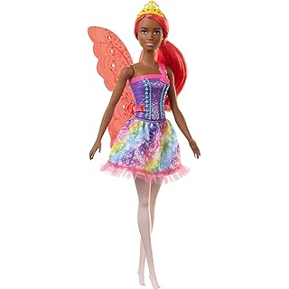 Barbie Dreamtopia Fairy Doll, 12-inch, with Pink Hair, Light Pink Legs & Wings, Gift for 3 to 7 Year Olds