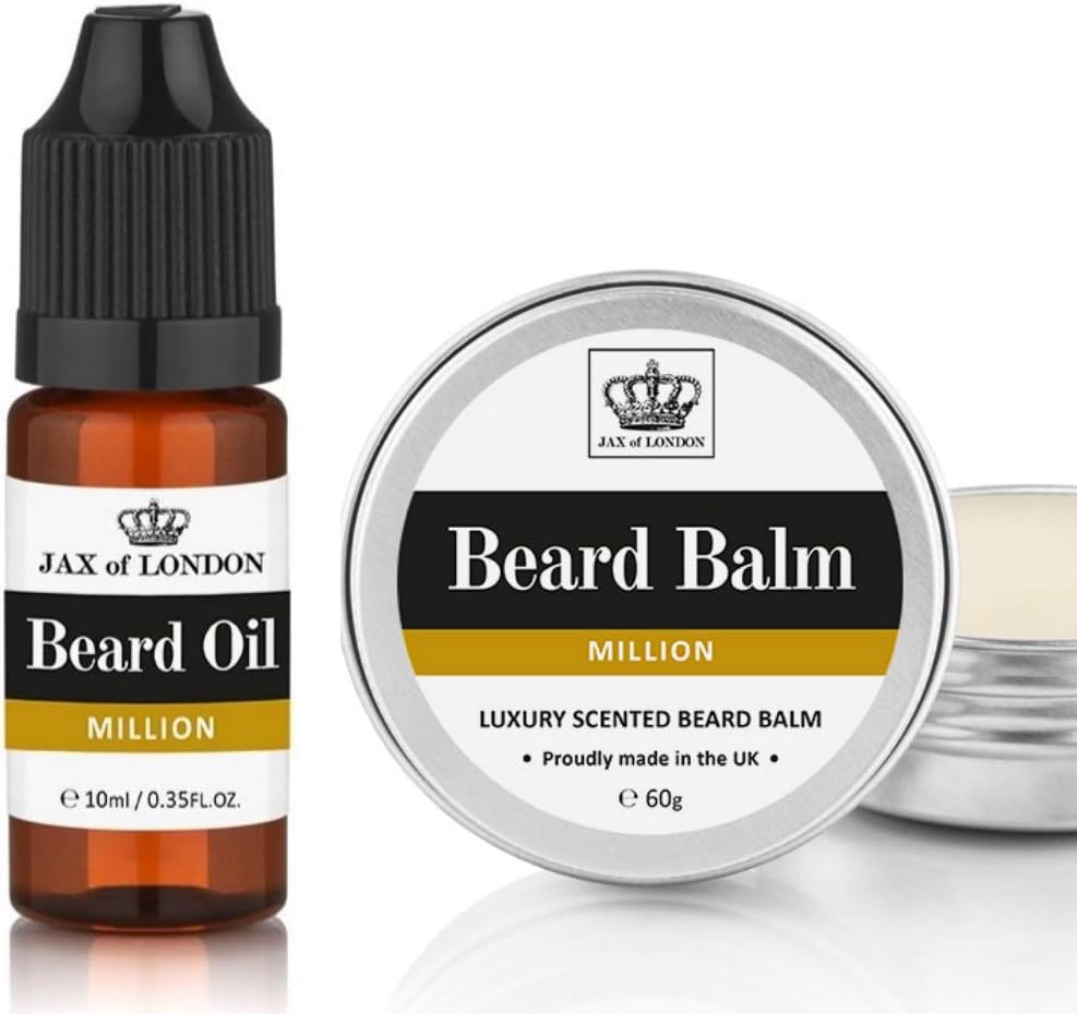 Jax of London Cologne Inspired Beard Balm & Beard Oil Set for Men, Styling & Conditioning Balm 60g + 10ml Beard Oil, Softens - Image 3
