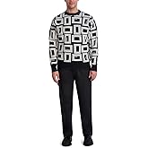 KARL LAGERFELD mens Long Sleeve Double L Raised All Over Logo Top