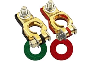 Ampper Battery Terminals Set W/ M8 Nut, Compatible for Nissan Altima Murano Pathfinder Maxima Quest Rogue Titan Versa etc, 243407F000 and 243407F001 (1 Pair)