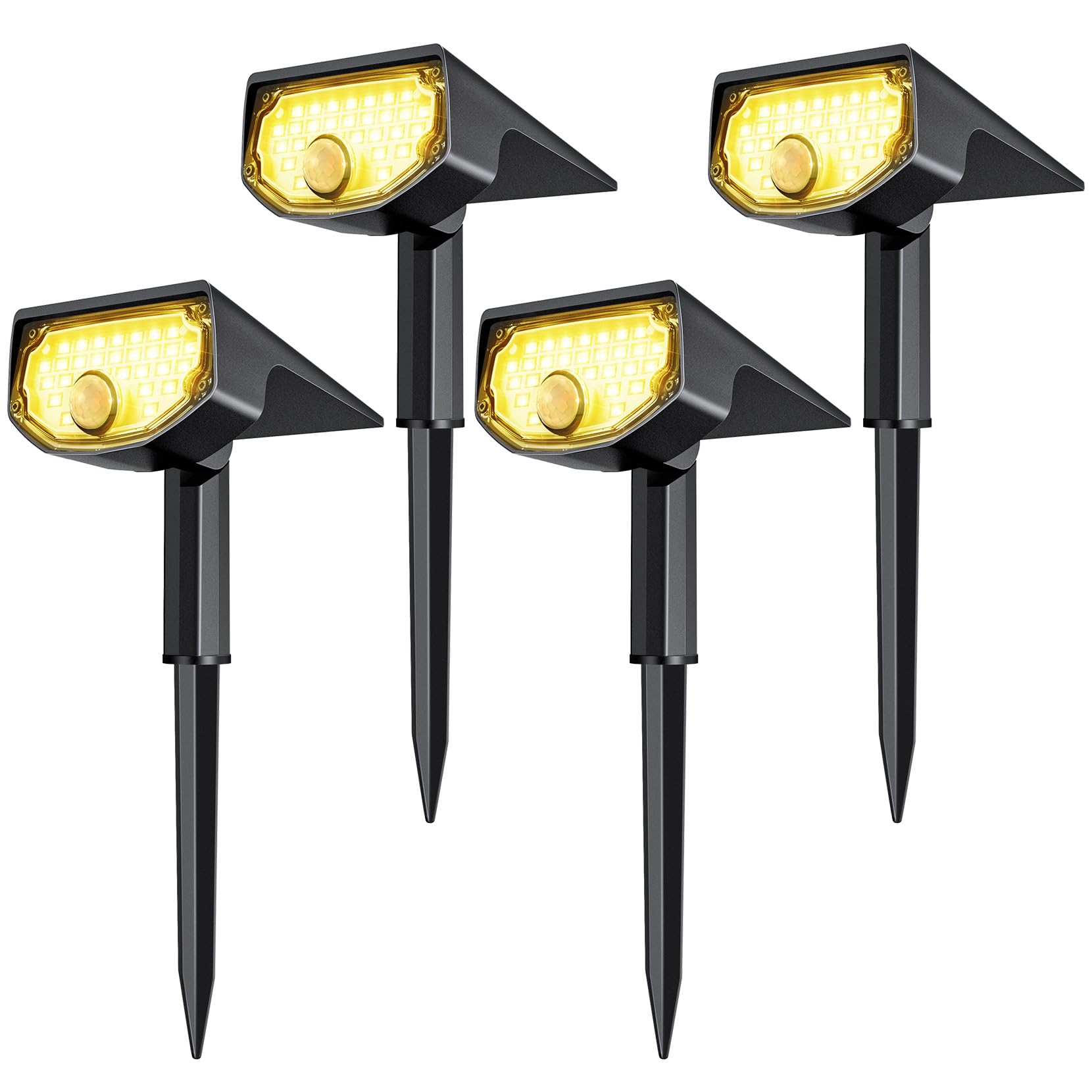 Photo 1 of AloftSun Solar Motion Sensor Outdoor Lights, 30 LEDs Spot Lights with Motion Detector, IP68 Waterproof Solar Motion Lights for Outside, 3 Modes Solar Landscape Lights for Pathway Yard, 4 Pack