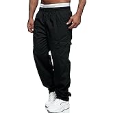 WZIKAI Mens Cargo Pants Relaxed Fit Drawstring Joggers Sweatpants for Men Workout Casual Long Trousers