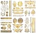Terra Tattoos Metallic Henna Temporary Tattoos - 75 Gold Temp Tattoos