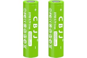 CPZZ 3.7v 21700 Battery Rechargeable 5000mah Large Capacity 3.7Volt 21700 Rechargeable Battery for flashlights ect,2pack 3.7v Battery 1009