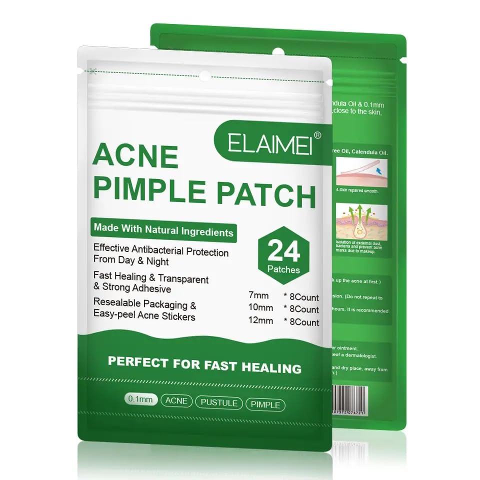 Acne Patches Translucent Hydrocolloid Vegan and Cruelty Free Invisible Spot Cover Pimple Patch Spot Treatment (Patches Pack of, 240)