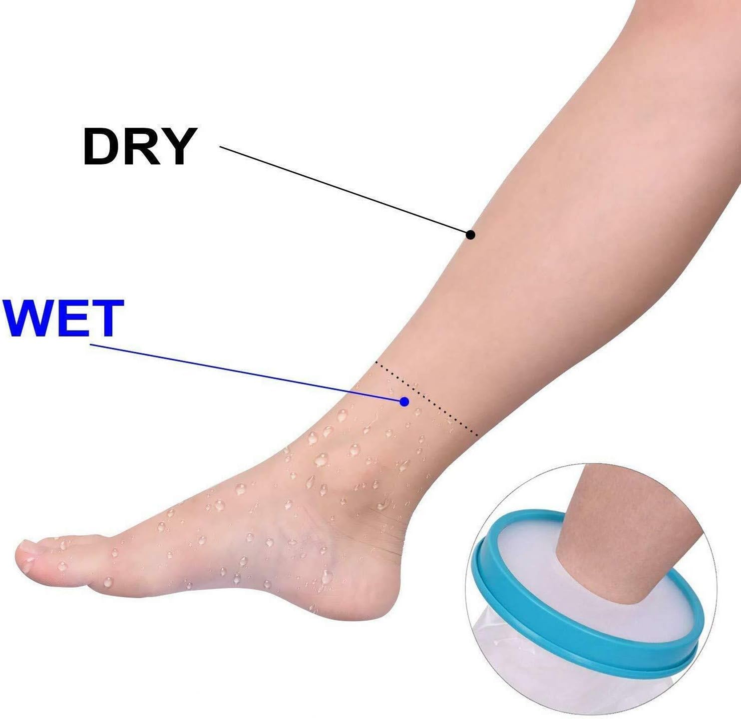 Knee Cast Cover for Shower Adult, Waterproof Knee Shower Cast and Bandage Protector for Leg Watertight Protection to Knee Replacement Surgery, Wound, Incision Reusable: Health & Personal Care
