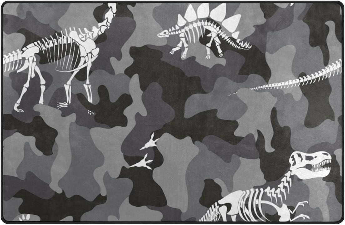 Dinosaur Skeleton Area Rugs Multicolor Doormats for Home Decor Rugs for