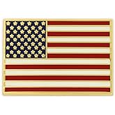 PinMart American Flag Lapel Pin – Made in the USA - Gold Color Plated or Nickel Plated Enamel Pin – Patriotic Rectangular or Waving United States Country for Coats, Suit Jackets and Lanyards