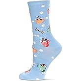 MeMoi Women's Hot Cocoa Rayon Crew Socks