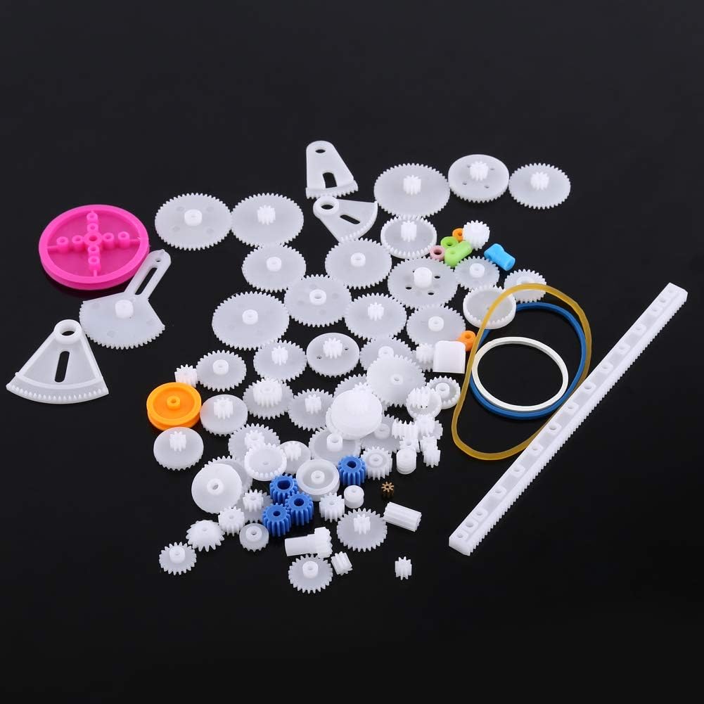 Fafeicy Plastic Gears Set Pulley Belt Worm Kits Crown Gear Set Robot Motor Toy DIY Parts for Model Amateur(The Essence of 85 Kinds of Gear Pack) - Image 3