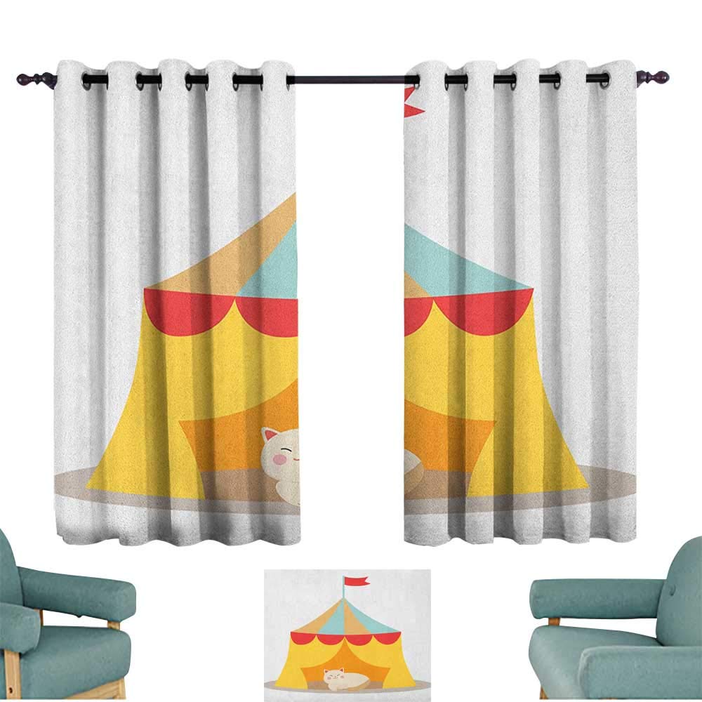 Amazon Com Circus Grommet Top Drapes Furry Cat Kitten In A Circus