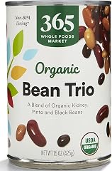 365 by Whole Foods Market, Organic Bean Trio (Kidney, Pinto, & Black Beans), 15 Ounce