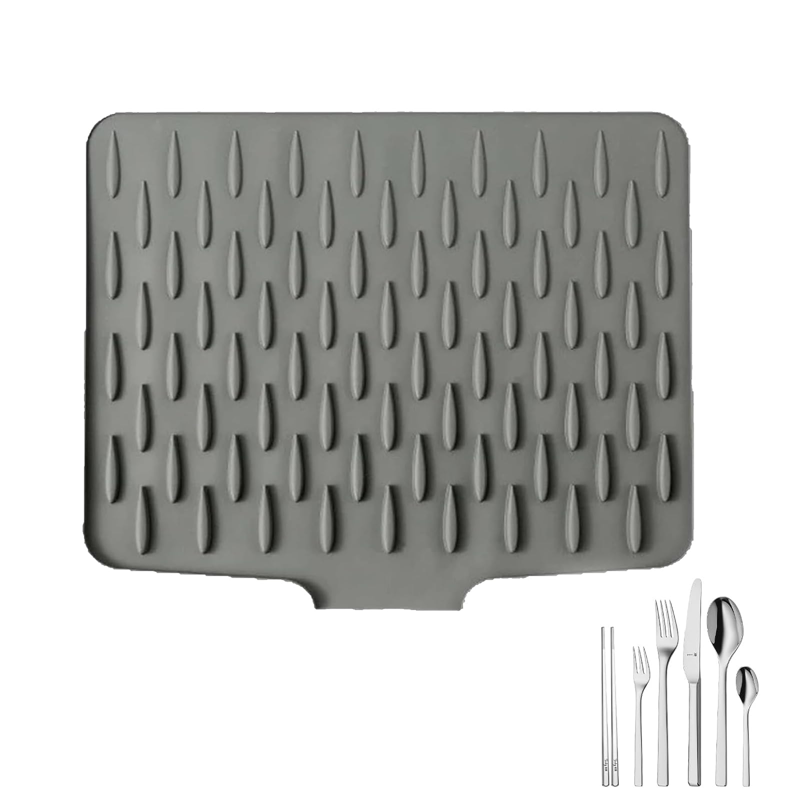 Photo 1 of 2025 Upgraded Silicone Dish Drying Mat - Extra Large 16"x12" Non-Slip Kitchen Counter Mat,Heat Resistant Faucet & Dish Drainer Pad,Gray Drying Matt for Sink, Countertop & Utensils