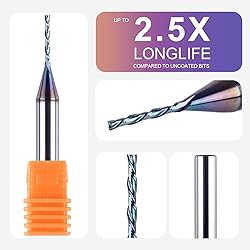 SpeTool 1/16 Inch Down Cut CNC Router Bits 1/4 Inch