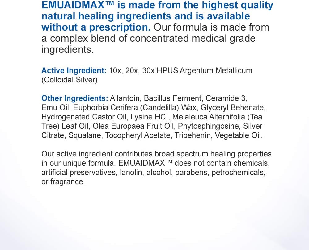 EMUAIDMAX Ointment - Eczema Cream. Maximum Strength Treatment. Use Max Strength for Athletes Foot, Psoriasis, Jock Itch, Anti Itch, Rash, Shingles and Skin Yeast Infection.: Health & Personal Care