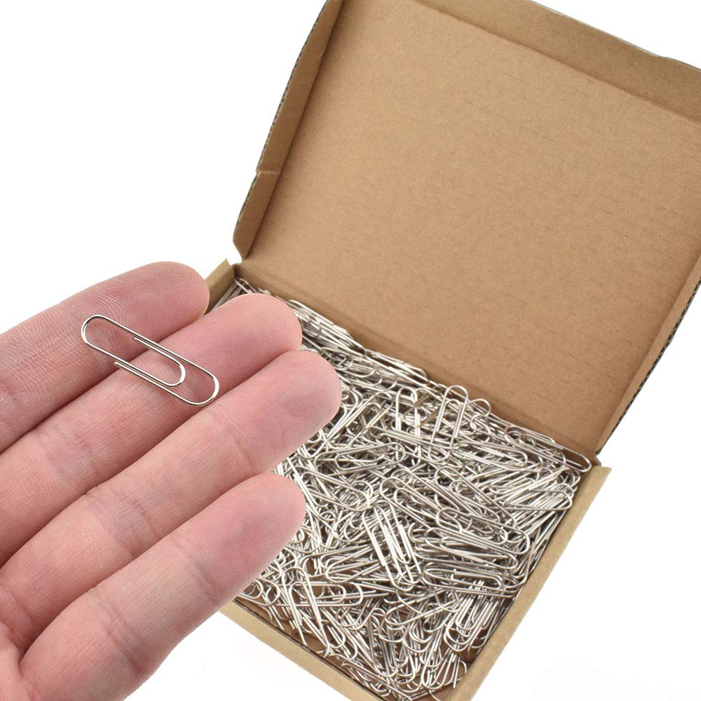 HAHIYO Paper Clips Sturdy 1.1"（28mm） Length 470 Pack Paperclips Heavy Duty Tight Grip Rust Proof Reusable Metal Bright Silver for Home Office School