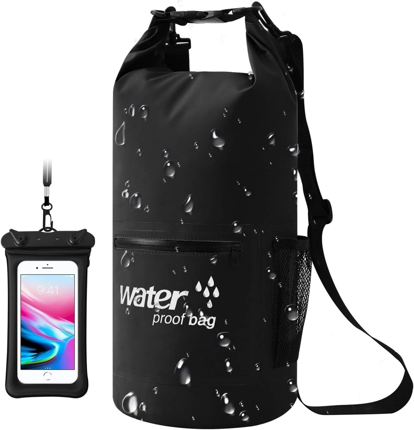 Acehmks Dry Bag, 10L/20L/30L Waterproof Bag with Floating Waterproof Phone Case and Long Adjustable Shoulder Strap for Boating, Kayaking, Fishing, Rafting, Swimming, Camping and Snowboarding