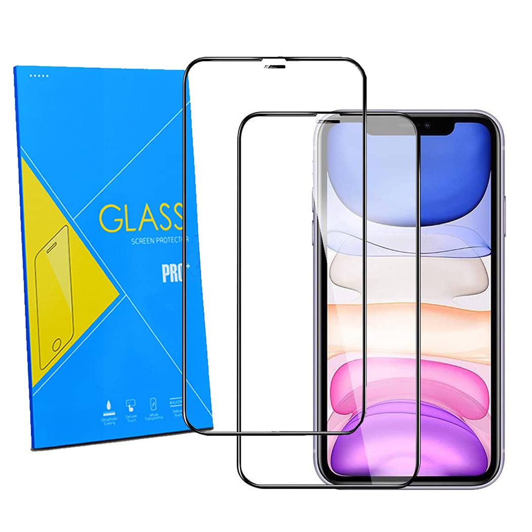 GAPlus [2-Pack] iPhone 11 and iPhone XR Screen Protector, iPhone XR A2105 Tempered Glass Film [Full-Coverage][Case Friendly] Screen Protector for Apple iPhone XR and iPhone 11