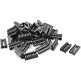 uxcell 40pcs 2.54mm PCB Board 2 Row 16-Pin DIP Solder Type IC Socket Adapter