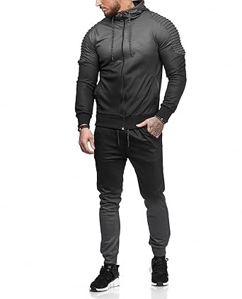 Code47 Herren Jogging Sportanzug Jogging Trainingshose+Jacke Sweatjacke Hose