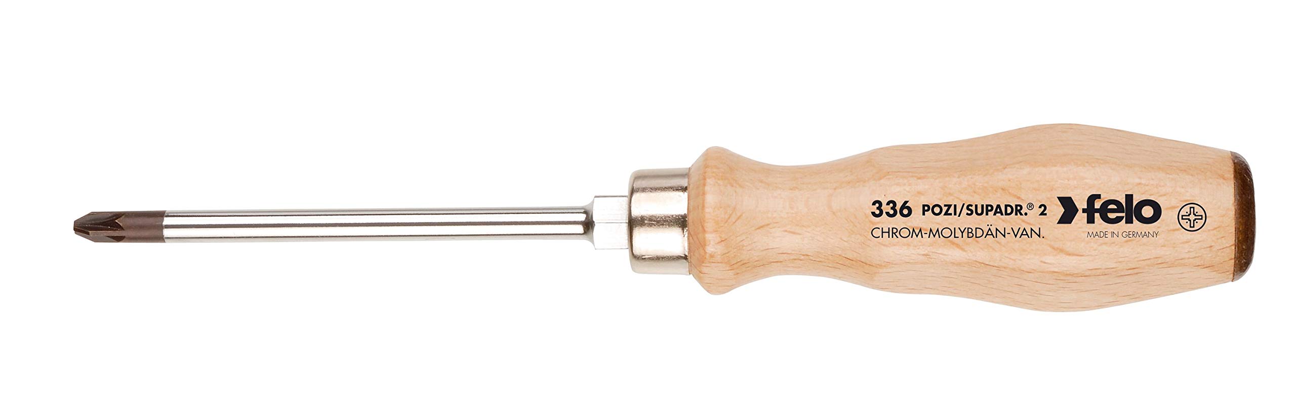 Felo Screwdriver with Wooden Handle PZ 1 x 80