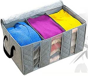 Garciasia 65L Caja de Almacenamiento Transparente de Tres Rejillas de