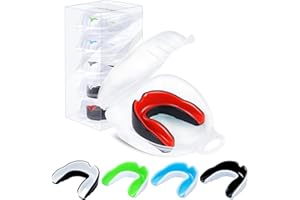 MENOLY Youth Mouth Guard - 5 Packs Football Mouth Guard, BPA Free Mouth Guard with Portable Case, Mouth Guard Sports for Boxing, Basketball, Lacrosse, MMA, Hockey, Wrestling, Soccer