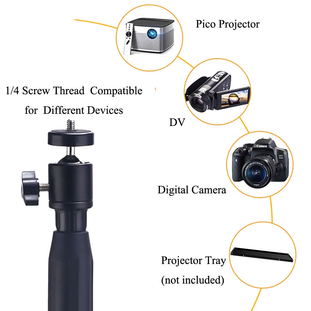 Moutik Projector Stand Portable 360 Swivel Ball Head Projector Floor