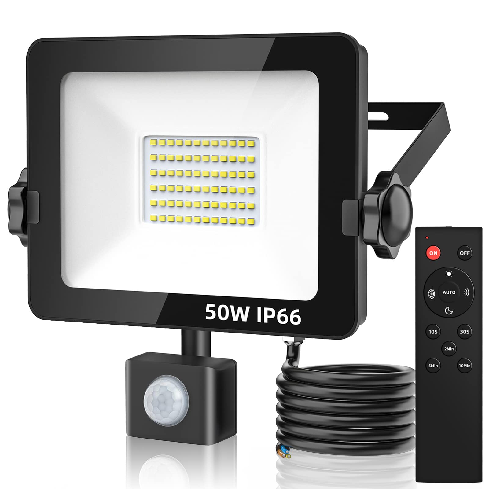 Aomeya Motion Sensor Outdoor Security Light, 50W 4750 Lumen LED Floodlights with PIR Sensor, IP66 Waterproof Motion Sensor Outdoor Wall Light with Remote Control for Garden — image 1