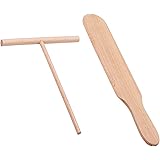 Wooden Crepe Spatula and crepe spreader Wooden Spatula Set Perfect Size to Fit Medium Crepe Pan 100% Natural Beechwood Crepe 