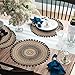 Lahome Mandala Print Round Placemat - Farmhouse Jute Table Mats with Pompom Tassel 11.8 Inch Place Mat for Dining Room Kitchen Table Decor (Set of 4, Black)