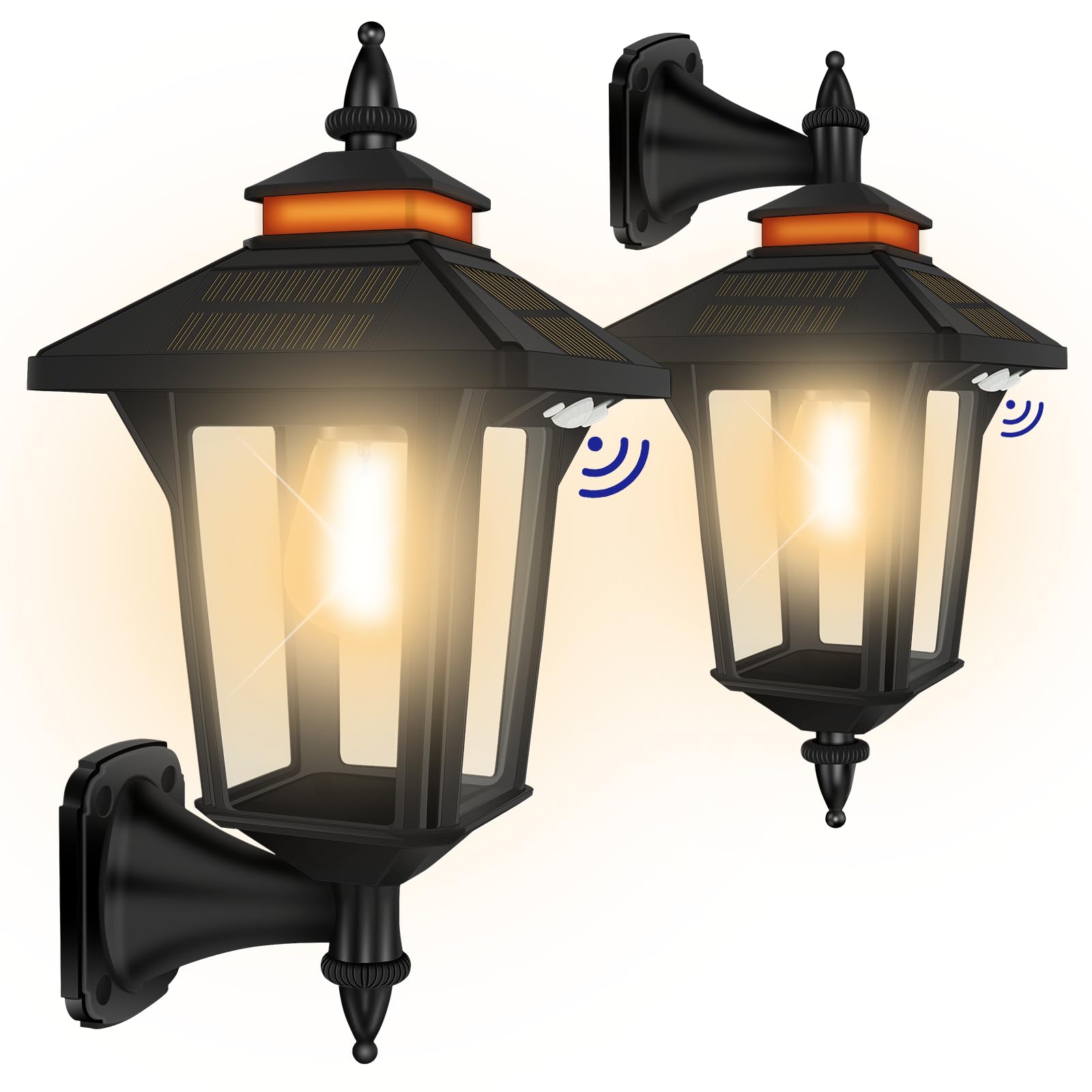 Modern Solar Wall Sconce Lights with Motion Sensor & 3 Lighting Modes, Outdoor Waterproof Solar Barn Lights for Shed, Yard, Garage & Chicken Coop