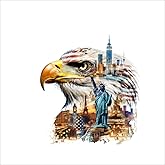 Generic 2 Pack American Bald Eagle Car Decal Sticker, 7.08 * 7.08 Inch Patriotic Eagle Truck Decal Waterproof Bumper Sticker for Car Truck Trailer SUV Van Outdoor Window Wall Laptop Tablet Glass
