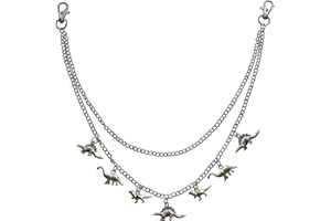 Punk Dinosaur Charm Pant Chain, Quirky Stegosaurus Pendant Jeans Accessories, Hip Hop Layered Belt Chains, Wallet Chain Bags 