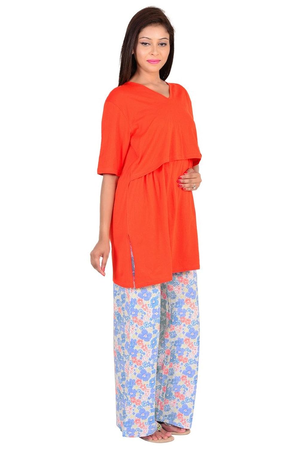 9teenagain layered nursing night suit with front opening_2mn16-0742-ns1-p